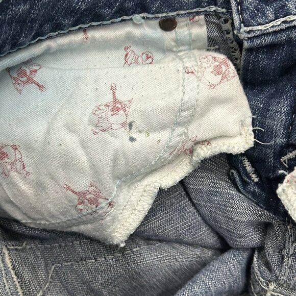 Vintage True Religion Rainbow Joey Jeans Womens 28 Low Rise Flare USA Distressed - Picture 16 of 16